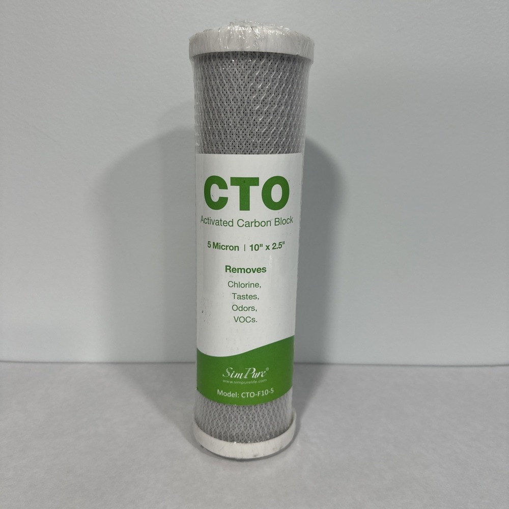 SimPure 5 Micron 10" x 2.5" Whole House Carbon Sediment Water Filter Cartridge